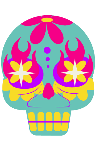 Calavera mexicana de colores 2