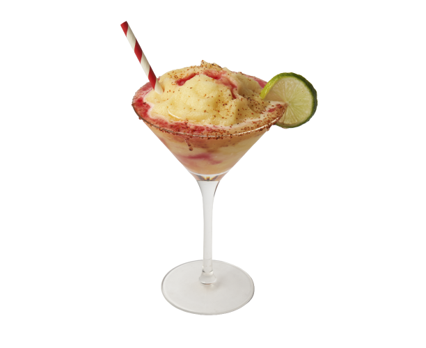 Coctel de hielo escarchado sabor crema y salsa roja