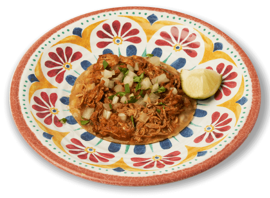 Taco de carne y cebolla y cilantro